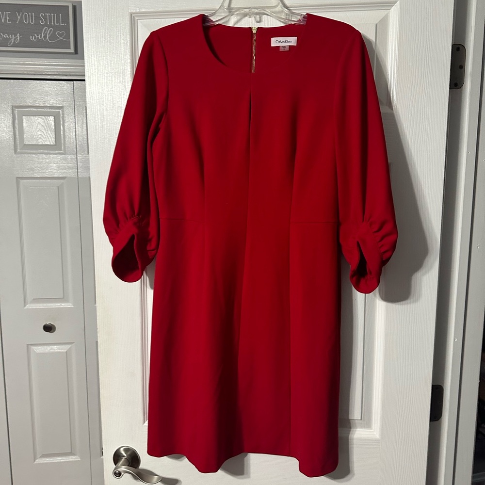 Calvin Klein Bold Red Midi Dress